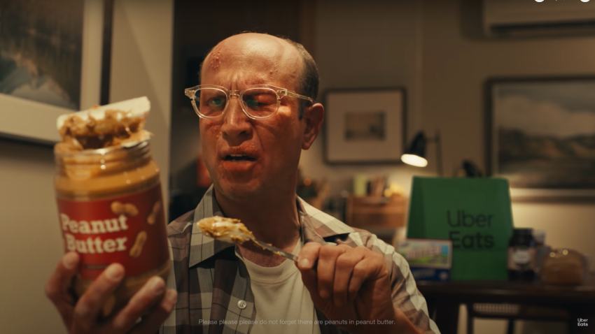 Uber Eats Super Bowl Ad Scene